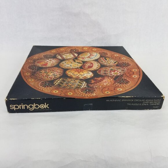 Springbok Ukrainian Folk Art Circular Puzzle Pysanky Easter Eggs Complete 1977 - Picture 4 of 13